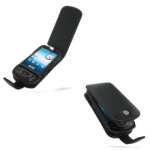 PDAIR - Etui - Housse cuir NOIR ouverture type flip top (3BSS7YF41) pour Samsung i7500 Galaxy