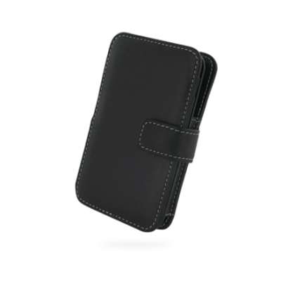 Etui cuir PDAIR  NOIR ouverture type book (3BHTH2B41) pour HTC HD2