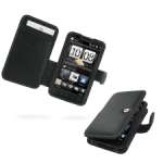 Etui cuir PDAIR  NOIR ouverture type book pour HTC HD2