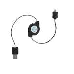 C�ble r�tractable avec sortie micro usb pour HTC HD mini