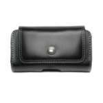 Samsung Galaxy Mini (S5570) - Housse horizontale FACONNABLE en cuir  noir - mod�le : LARGE