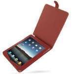 PDAIR - Etui - Housse cuir ROUGE  ouverture type flip top  avec bouton pression ( non magn�tique ) (3RIPADFX1) pour Ipad