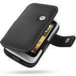Housse - Etui  cuir PDAIR NOIR ouverture type book  pour HTC Desire S