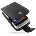 Housse - Etui cuir PDAIR NOIR ouverture type flip  pour HTC Desire S