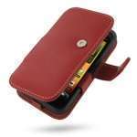 HTC Incredible S - Housse - Etui  cuir PDAIR ROUGE  ouverture type book (3RHTEAB41) 