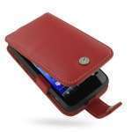 Housse - Etui cuir PDAIR ROUGE ouverture type flip  pour HTC Incredible S