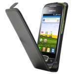 Samsung Galaxy Mini (S5570) - BLUEWAY - Etui - coque en cuir NOIR d�di� 