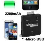 Samsung Galaxy Mini (S5570) - Batterie d'appoint  2200 mAh  connecteur micro usb et iphone