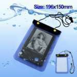 Samsung Galaxy Mini (S5570) - Etui Housse Etanche BLEU Transparent ( 196 x 150 ) avec lani�re