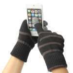 Samsung Galaxy Mini (S5570) - Gants Tactiles Noir ray�s Gris 