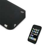 Coque silicone luxe NOIR avec support bureau PDAIR (DBIPG3SX1) pour Iphone 3G