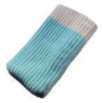 Etui chaussette bleu ciel et blanc