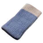 Etui chaussette bleu clair et blanc