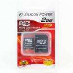 Micro SD 2 Go Silicon Power 80X + adaptateur Mini SD et SD