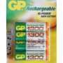 Pile rechargeable (x4) AA - 1300 mAh
