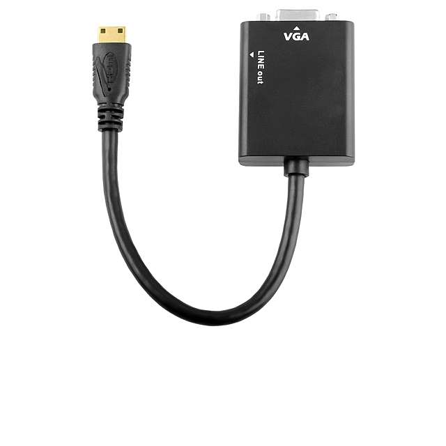 UNITEK Y-6355 Adaptateur Micro/Mini HDMI Vers VGA + Audio - Noir