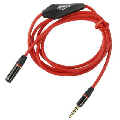 Rallonge stereo - rouge - jack 3.5 mm - male femelle - avec micro - 1.2 m 